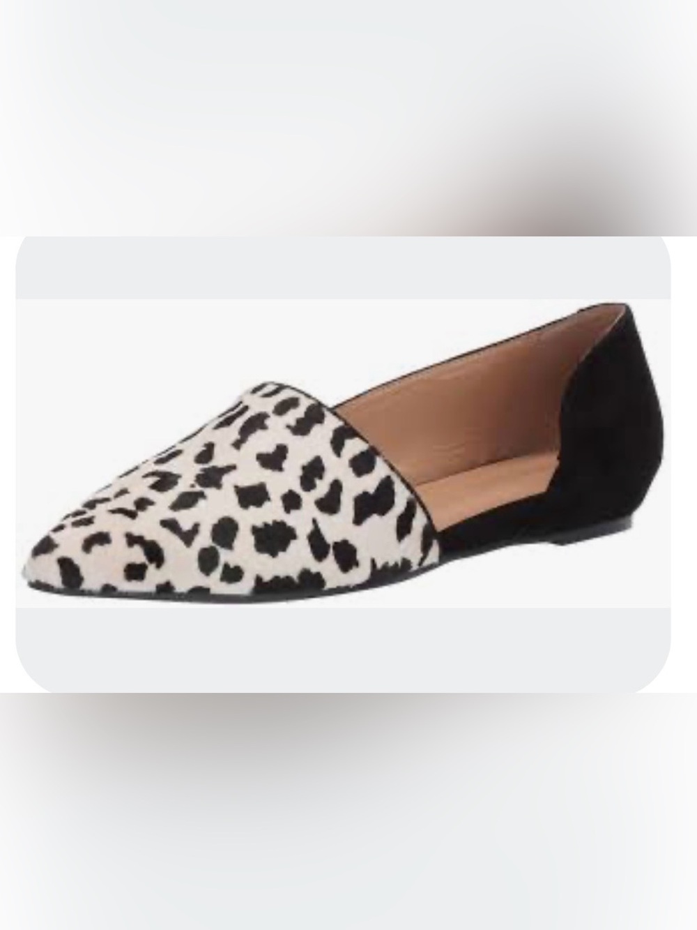 Aerosoles Towncenter Point Toe Flat with Black & White Print Vamp